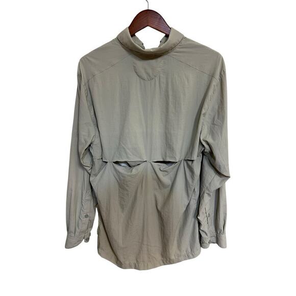 SIMMS Men's Khaki Tec 3 Back Vented Front Zip Pockets Fishing Shirt - M - Picture 3 of 8